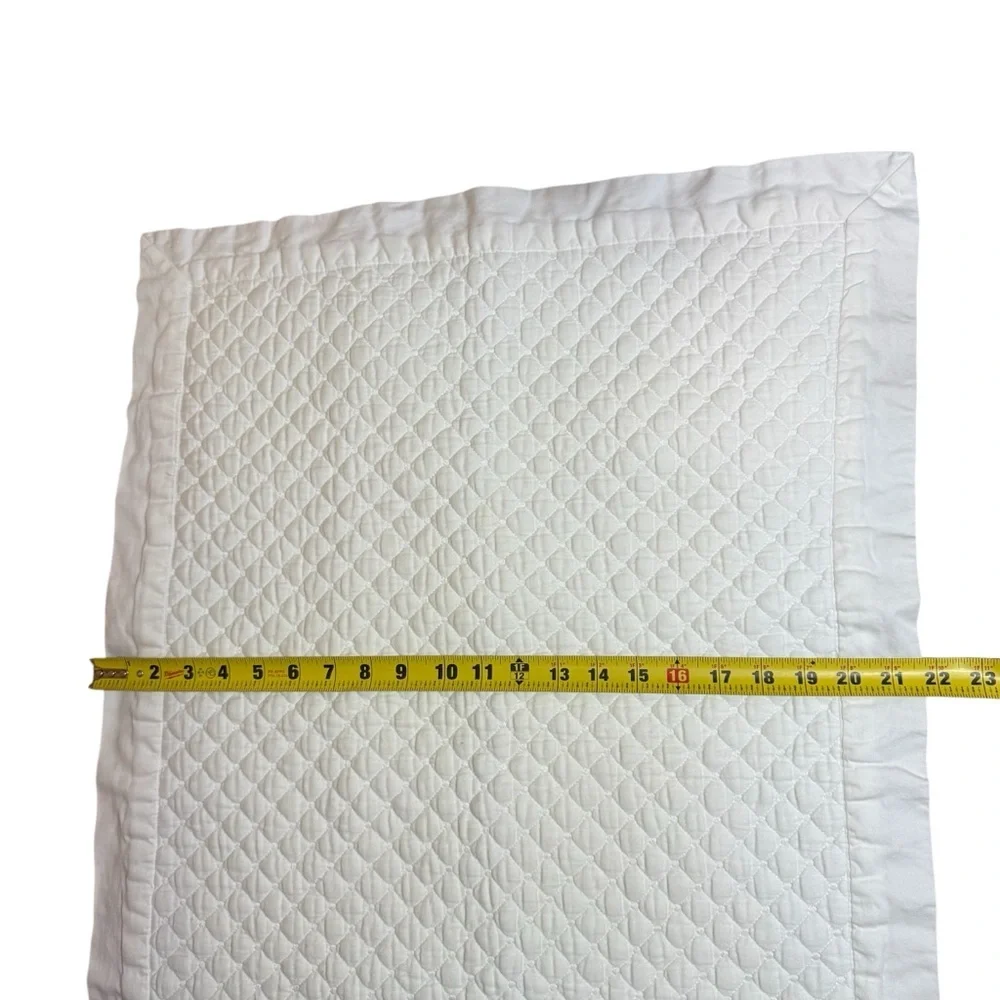Charter Club White Quilted Pillow Sham Queen Cotton Bedding Cover